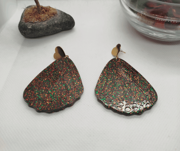 Boucles d'oreilles perle résine