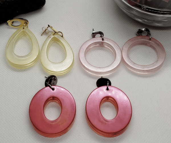 Boucles d'oreilles epoxy resine