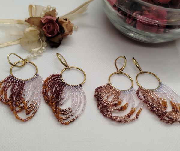 Boucle d'oreilles pendantes perles miyuki