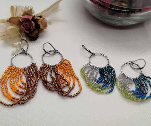 Boucle d'oreilles pendantes perles miyuki