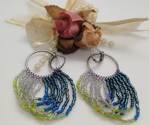 Boucle d'oreilles pendantes perles miyuki