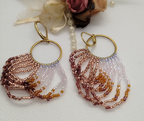 Boucle d'oreilles pendantes perles miyuki