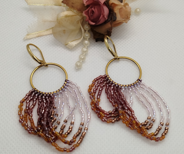Boucle d'oreilles pendantes perles miyuki
