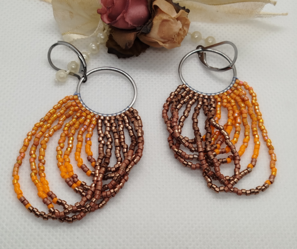 Boucle d'oreilles pendantes perles miyuki