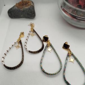 Boucles d'oreilles gouttes miyuki Tila