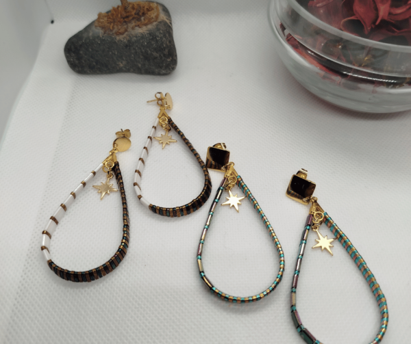 Boucles d'oreilles gouttes miyuki Tila