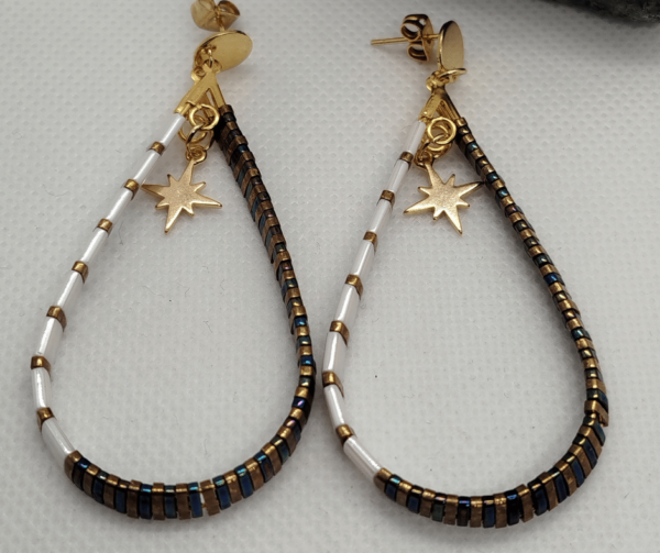 Boucles d'oreilles gouttes miyuki Tila