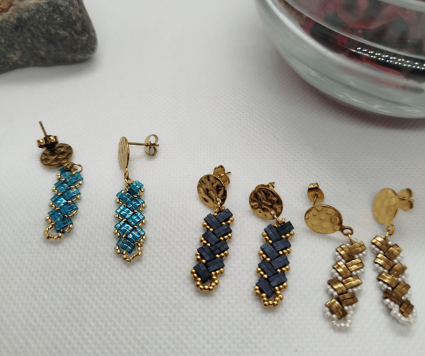 Boucles d'oreilles miyuki Half-Tila