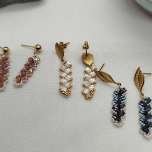 Boucles d'oreilles miyuki Half-Tila