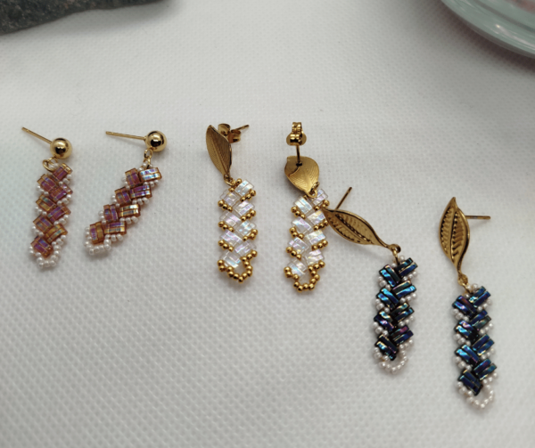 Boucles d'oreilles miyuki Half-Tila