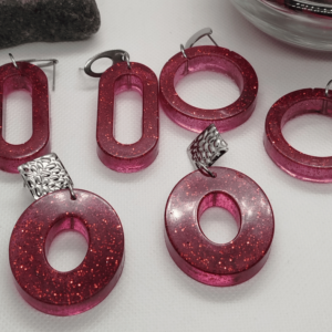 Boucles d'oreilles epoxy resine