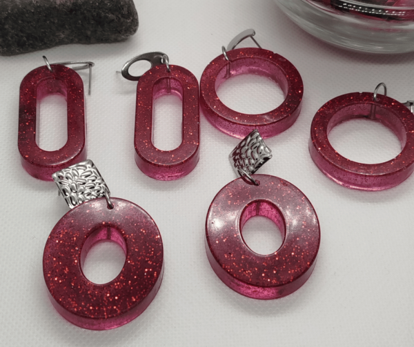 Boucles d'oreilles epoxy resine