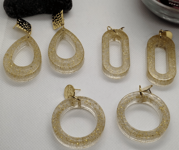 Boucles d'oreilles epoxy resine