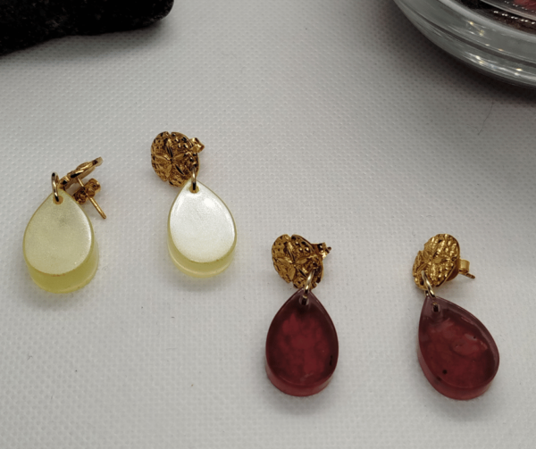 Boucles d'oreilles epoxy resine