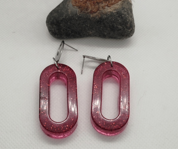 Boucles d'oreilles epoxy resine
