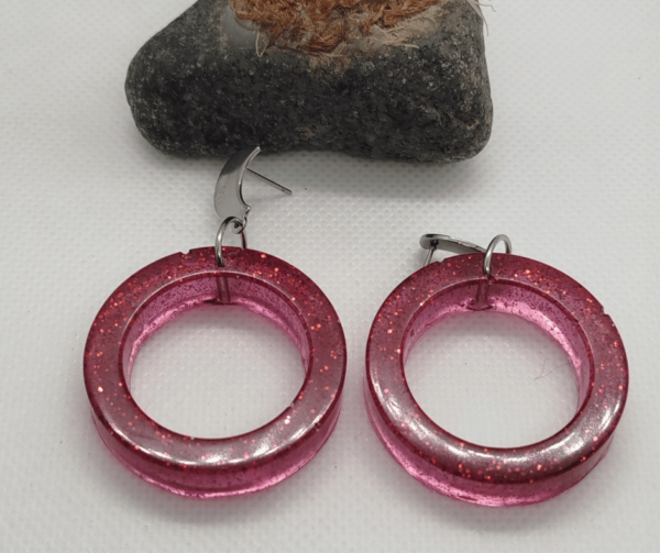 Boucles d'oreilles epoxy resine