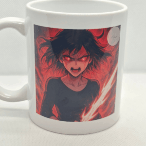 Mug manga feu Homura illustration rouge intense