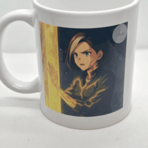 mug illustré fantasy aura dorée Kōrin