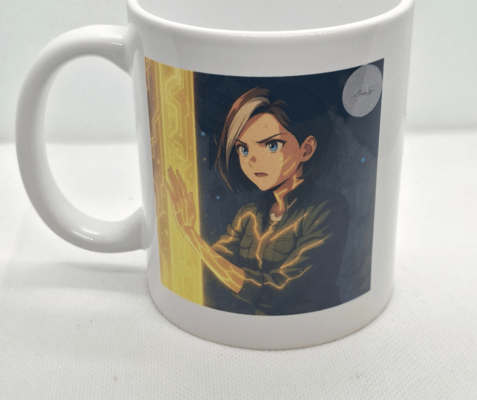 mug illustré fantasy aura dorée Kōrin