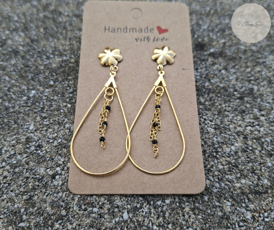 Boucles d’oreilles dorées Shizuku no Yoru | CREAS BY EA – Image 3