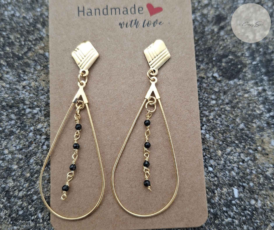 Boucles d’oreilles dorées Shizuku no Yoru | CREAS BY EA – Image 2