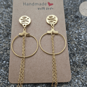 Boucles d’oreilles dorées artisanales Kōsen CREAS BY EA