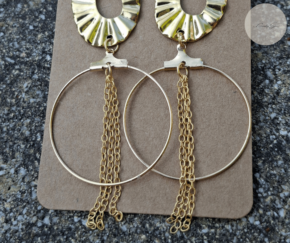 Boucles d’oreilles dorées à chaînes Kōsen | CREAS BY EA – Image 3