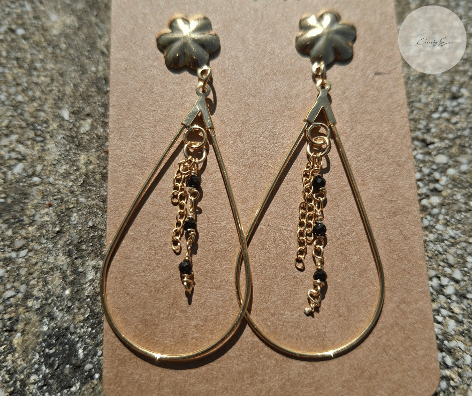 Boucles d’oreilles dorées Shizuku no Yoru | CREAS BY EA – Image 5
