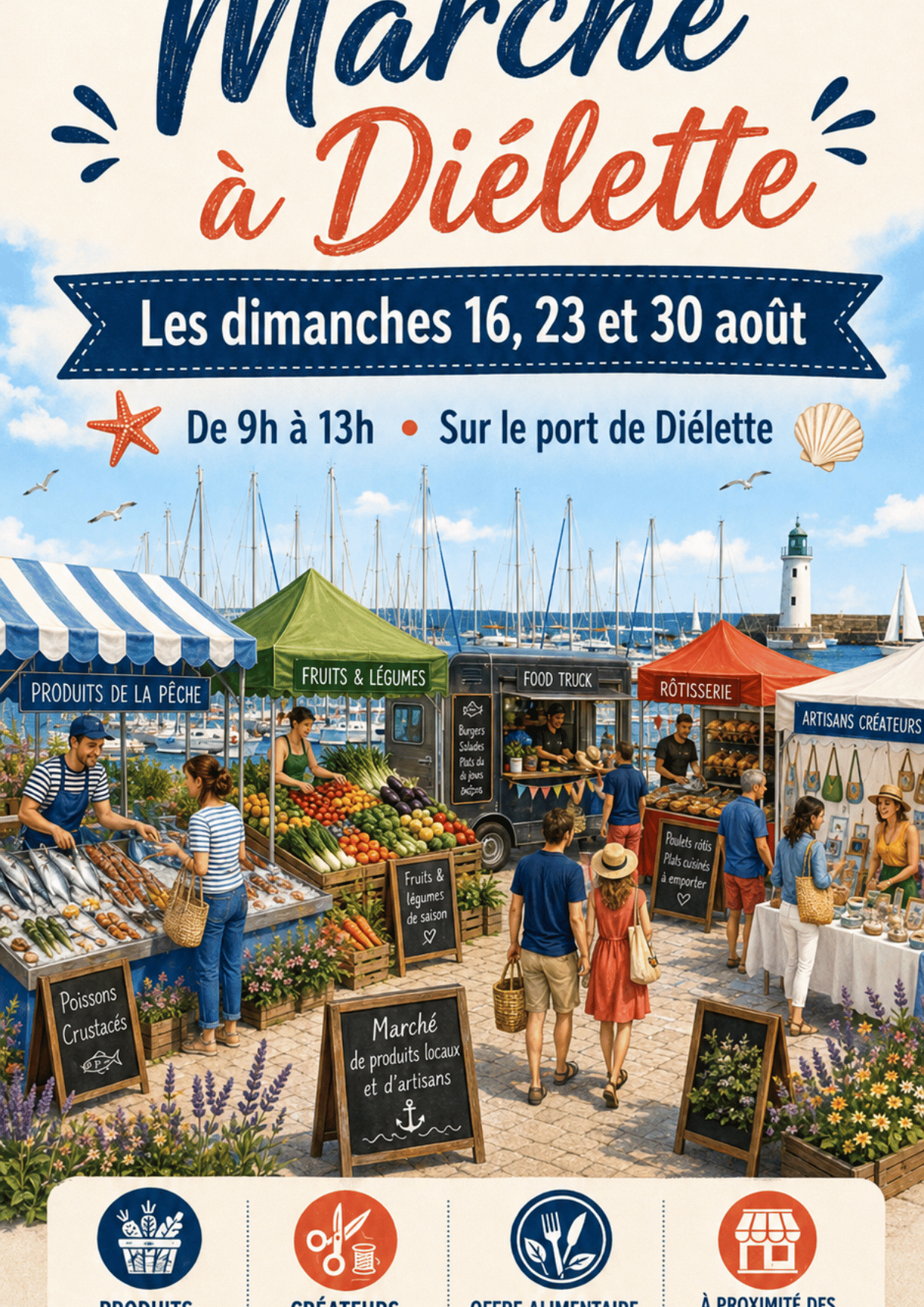 Marché estival Diélette 2026 – Créas By E.A le 16 août